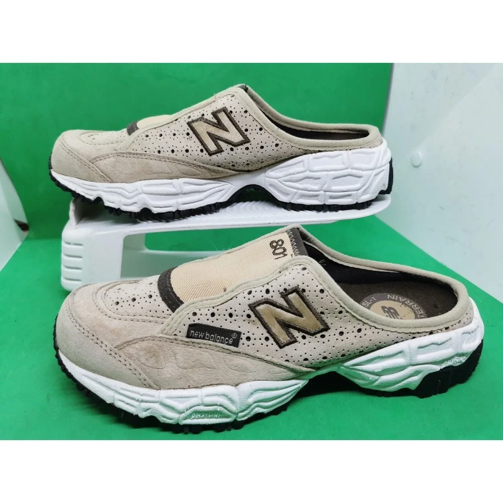 New Balance 801 Slip On All Terrain Beige Suede Leather Shoes Size 6.5 D W801FC